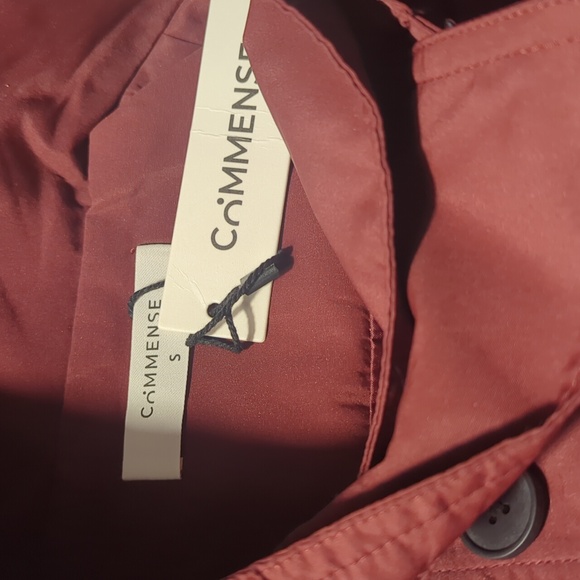NWT Commense Burgundy Trench Coat - Picture 7 of 12